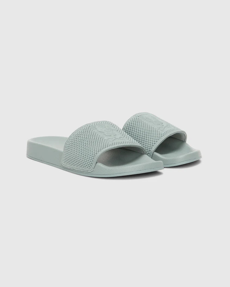 mens knit slides B6A474F200 LEAD GREY
