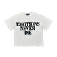 MIXED EMOTION / White ‘End’ Rhinestone Tee