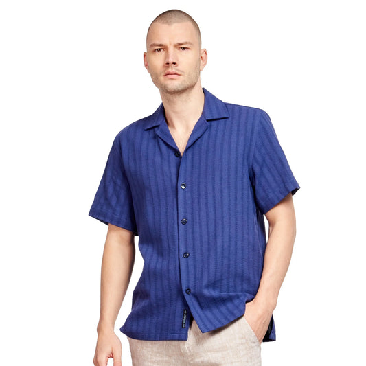 Eight X Summer Breeze Relaxed Fit Short Sleeve Shirt - Navy