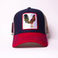 New Rooster 3 tone Trucker Hat Red/Navy/Beige