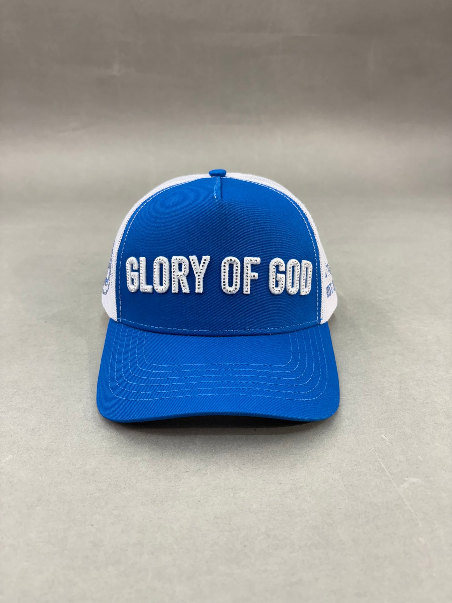 Glory of god hat azul turkeza y blanco