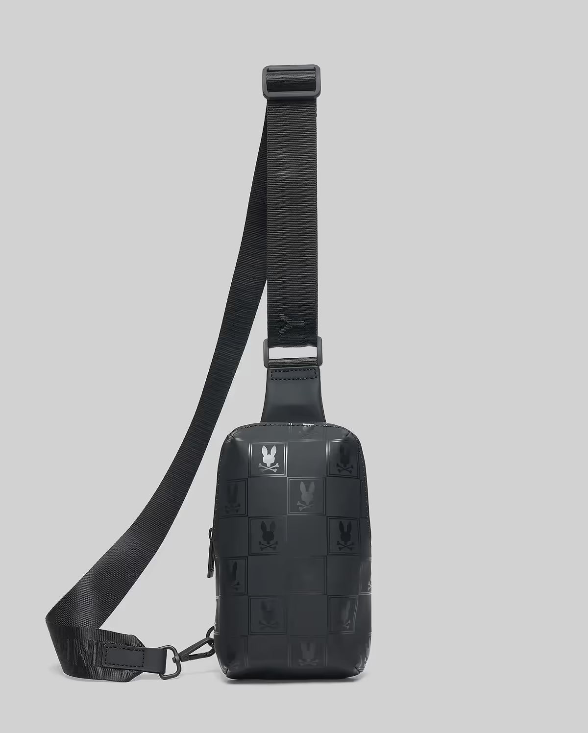 Mens rubberized crossbody BLACK