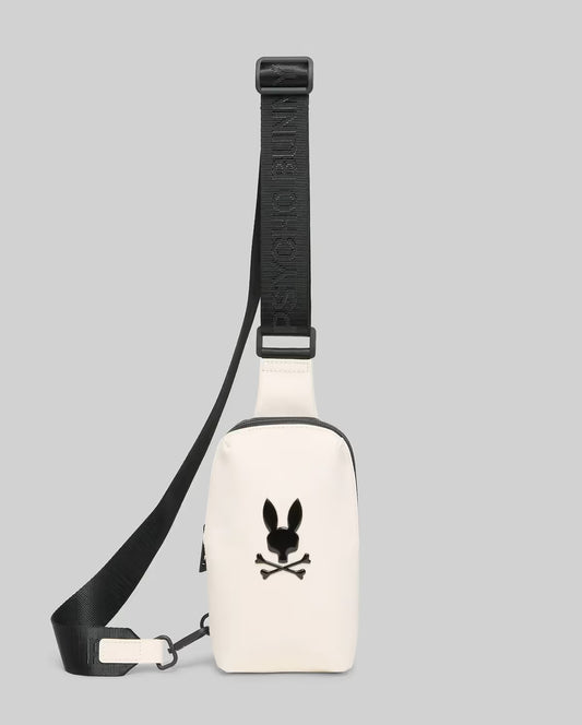 Mens rubberized crossbody WHITE