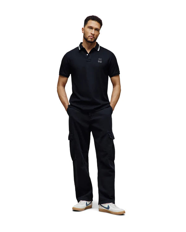 Psycho Bunny Men's Joe Pique Polo Shirt | Black