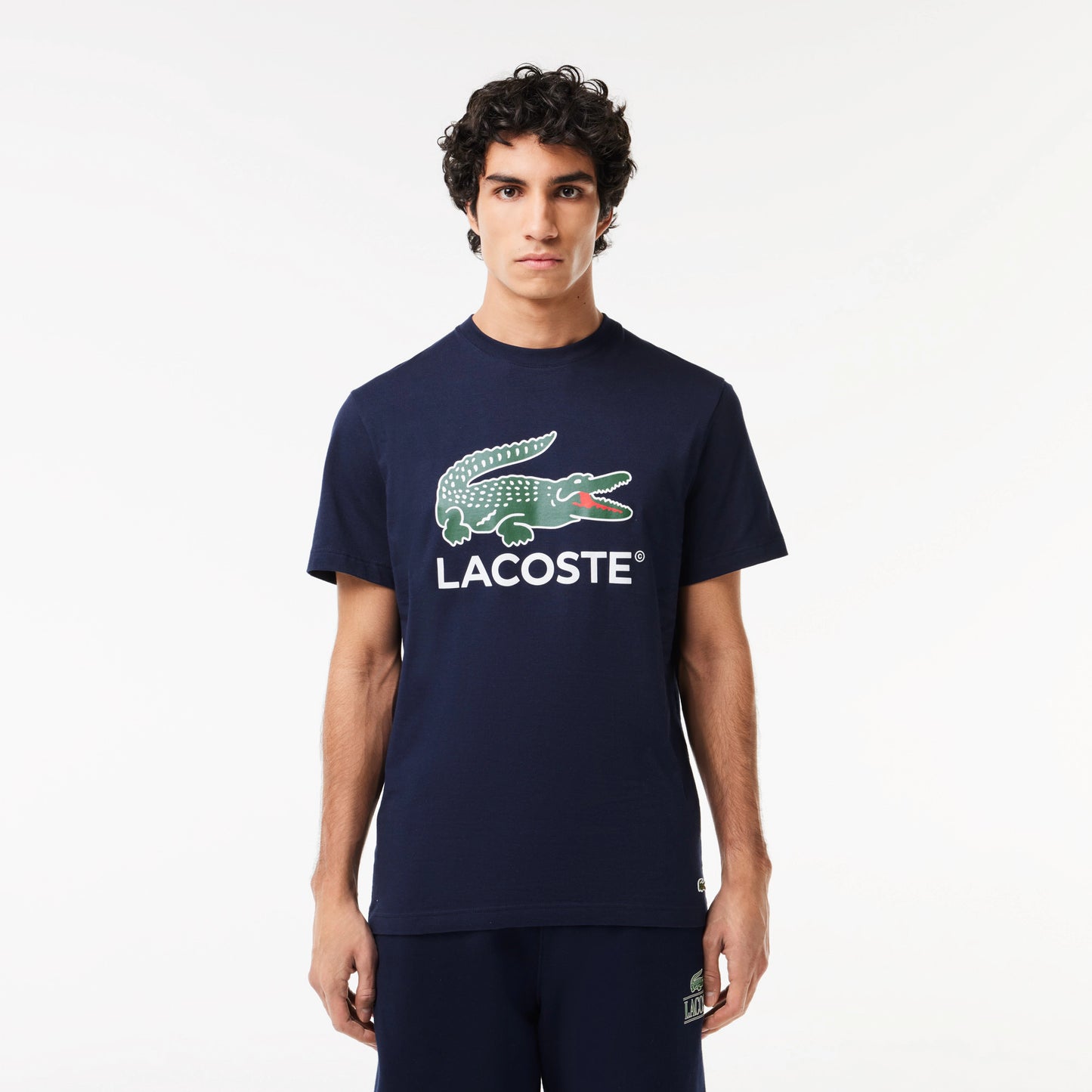 MEN'S COTTON JERSEY SIGNATURE PRINT T-SHIRT Men - Blue - Lacoste - T-Shirts