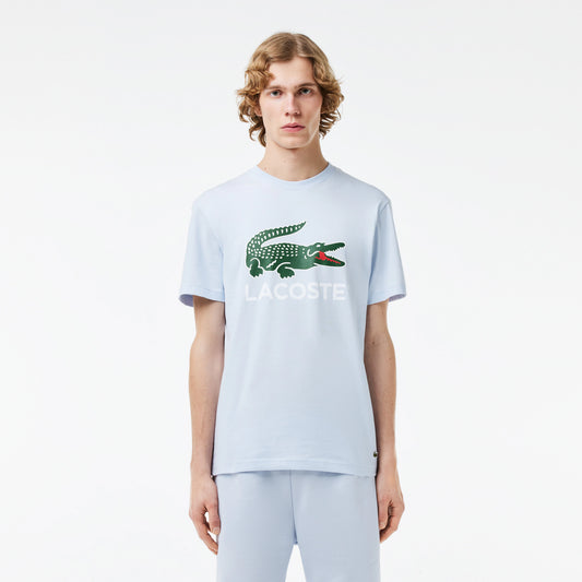 MEN'S COTTON JERSEY SIGNATURE PRINT T-SHIRT Men - Blue - Lacoste - T-Shirts