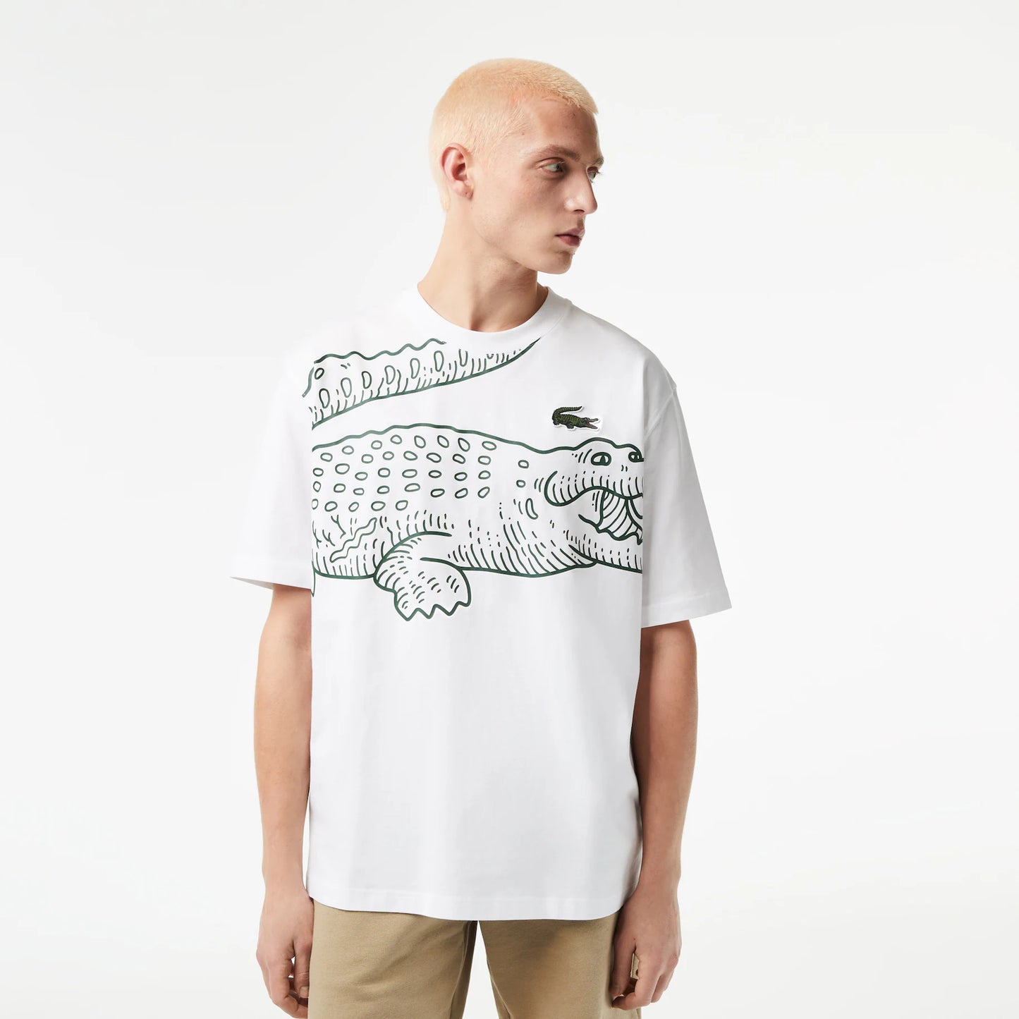 Men’s Crew Neck Loose Fit Crocodile Print T-Shirt