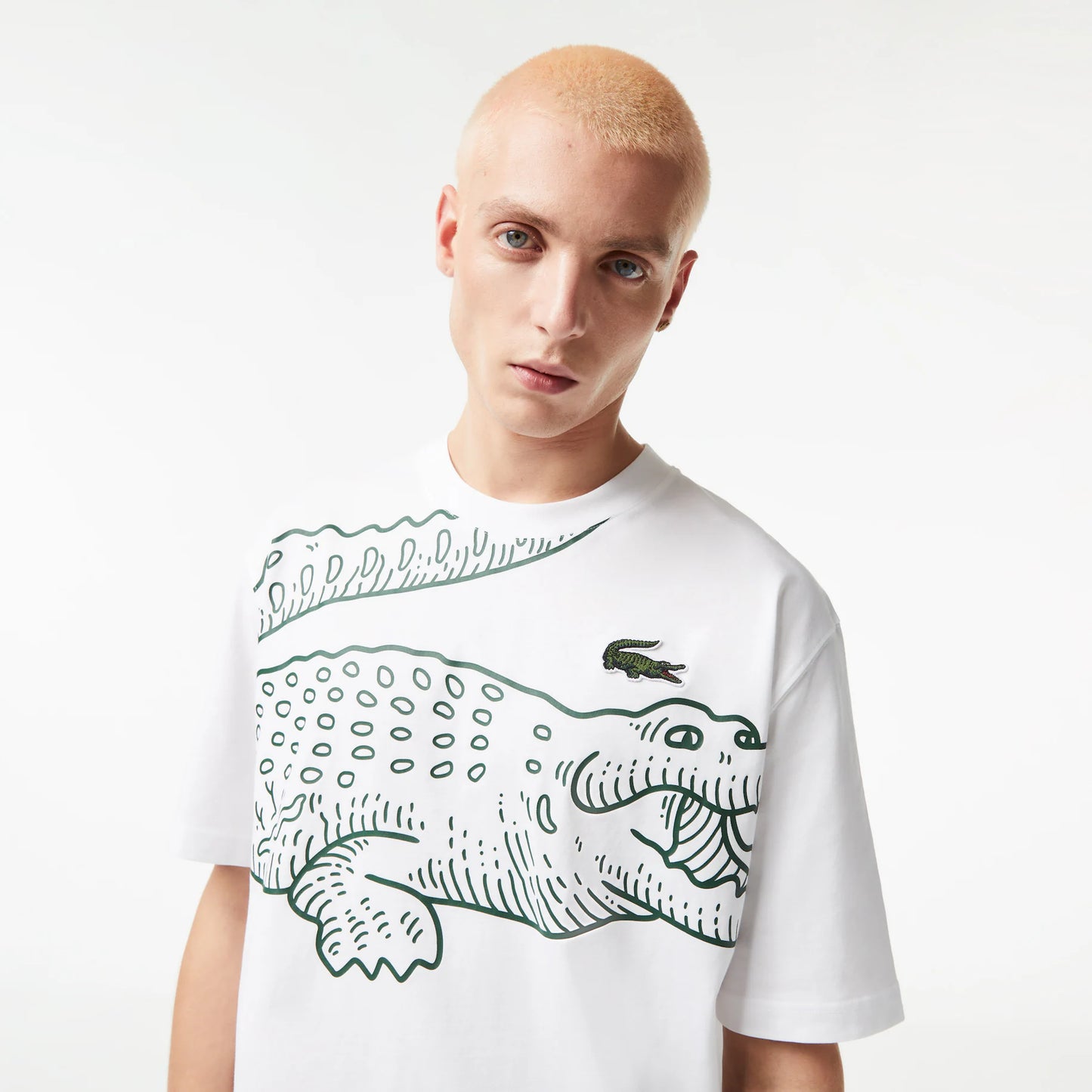 Men’s Crew Neck Loose Fit Crocodile Print T-Shirt