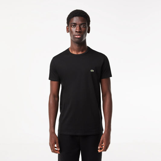 CREW NECK PIMA COTTON JERSEY T-SHIRT Men - Black - Lacoste - T-Shirts