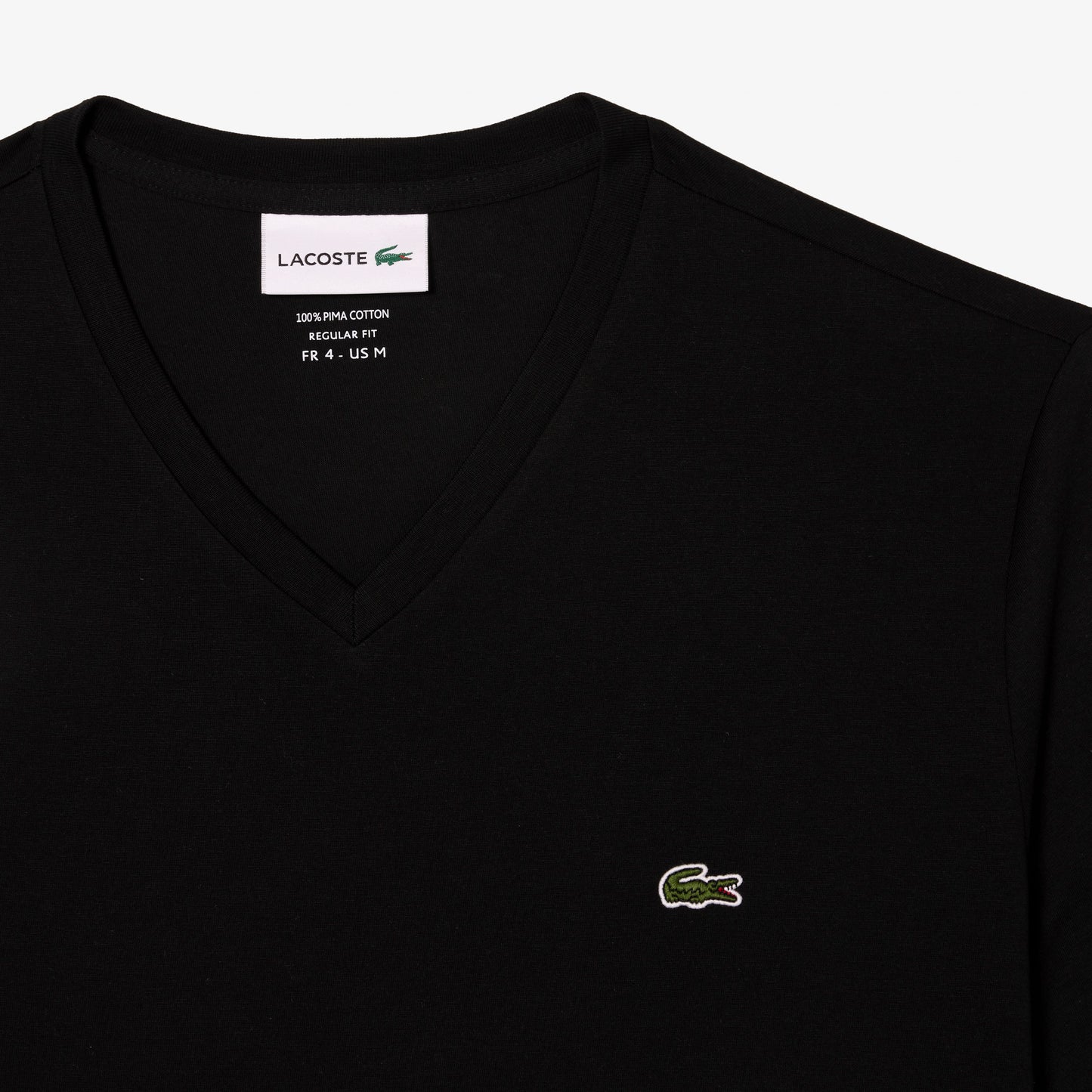 MEN'S V-NECK PIMA COTTON JERSEY T-SHIRT Men - Black - Lacoste - T-Shirts