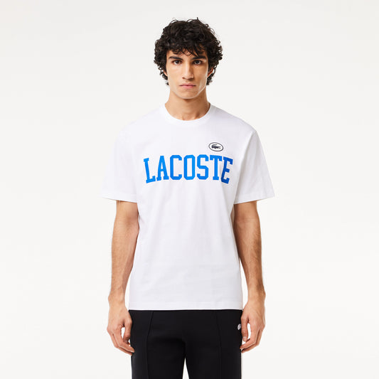 MEN'S COTTON CONTRAST PRINT & BADGE T-SHIRT Men - White - Lacoste - T-Shirts