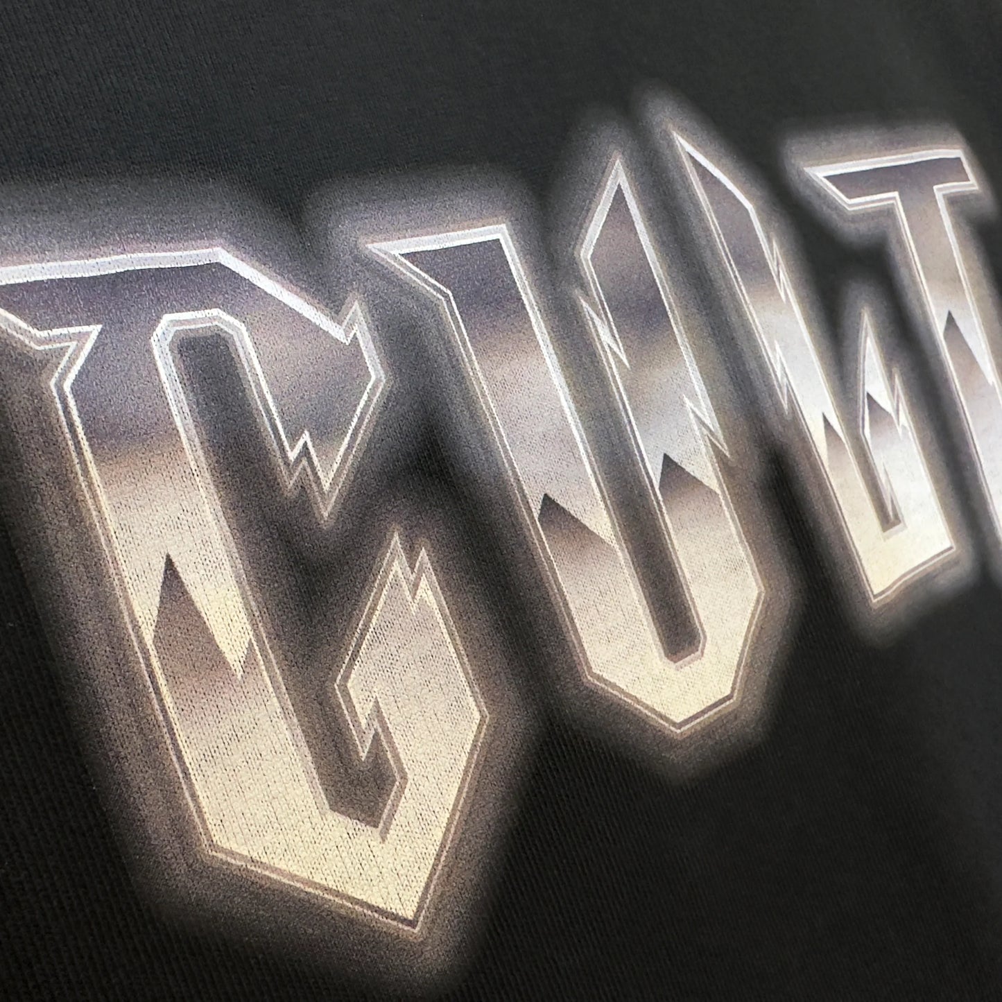 Cult's Oversized Heavyweight Boxy Short Sleeve Crew Neck Tee "Instruments" in Black 625B7-K20A-S