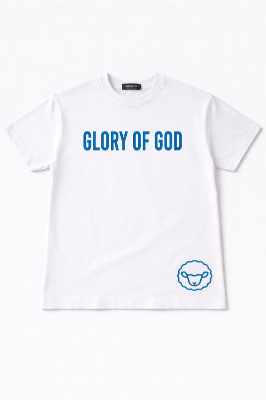 Glory of God Tshirt white and blue