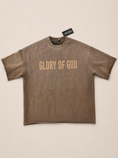 Glory of God – Oversized Washed Tee brown