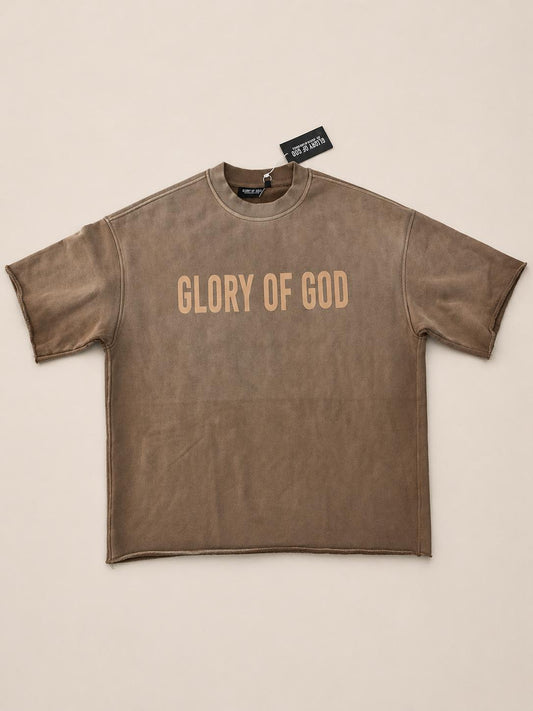 Glory of God – Oversized Washed Tee brown