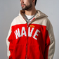 MW-1003 Distressed Wave (Red) Zip Hoodie