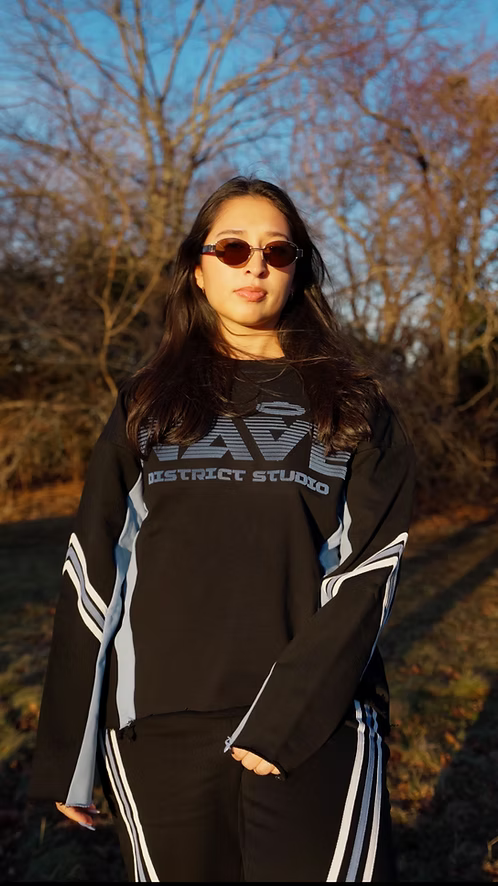 WDS-2C003L CREW DISTRICT BLACK/BLUE CREW NECK