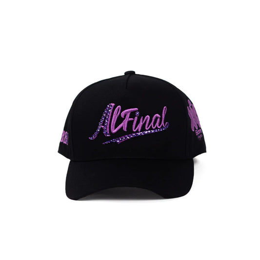 HAT AL FINAL BLACK AND PURPLE STONES