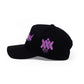 HAT AL FINAL BLACK AND PURPLE STONES