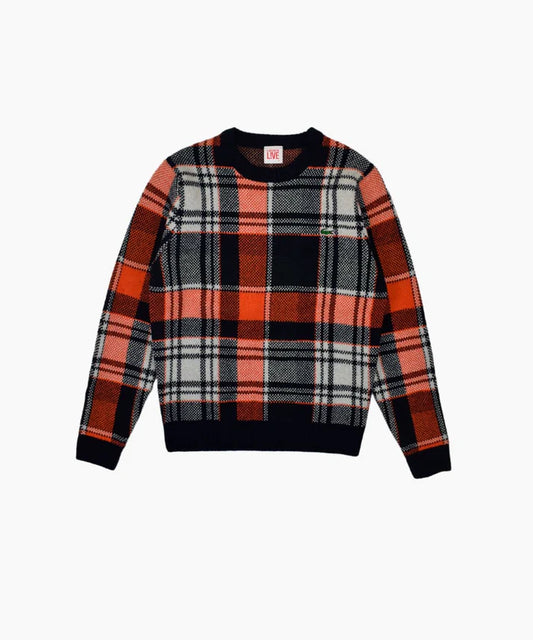 LACOSTE Live Plaid Wool Blend Sweater