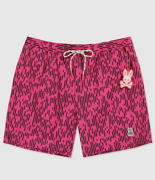 Psycho Bunny Carson Striped 6" Inseam Swim Trunks