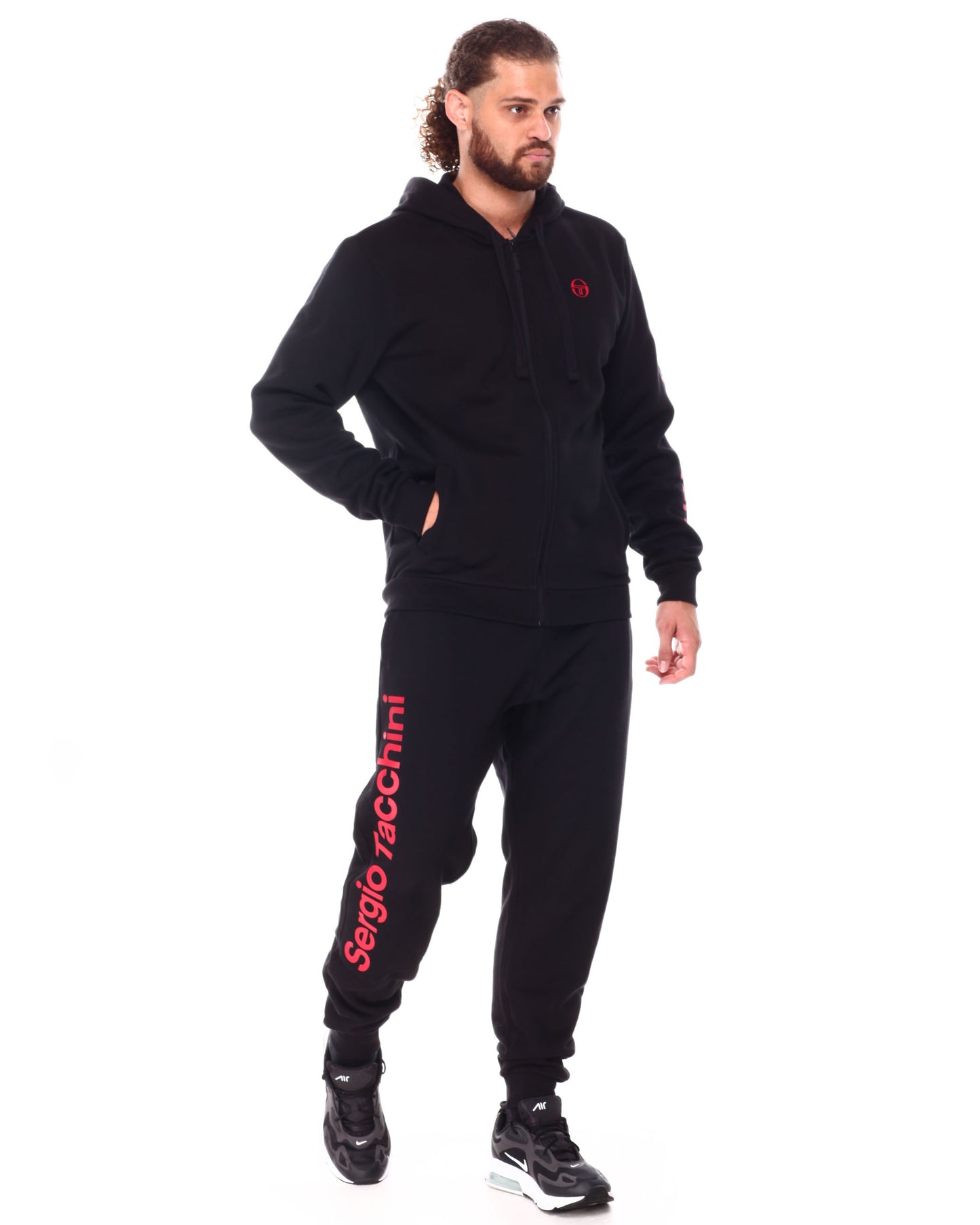 SERGIO TACCHINI BLACK/TANGO RED SWEATPANTS