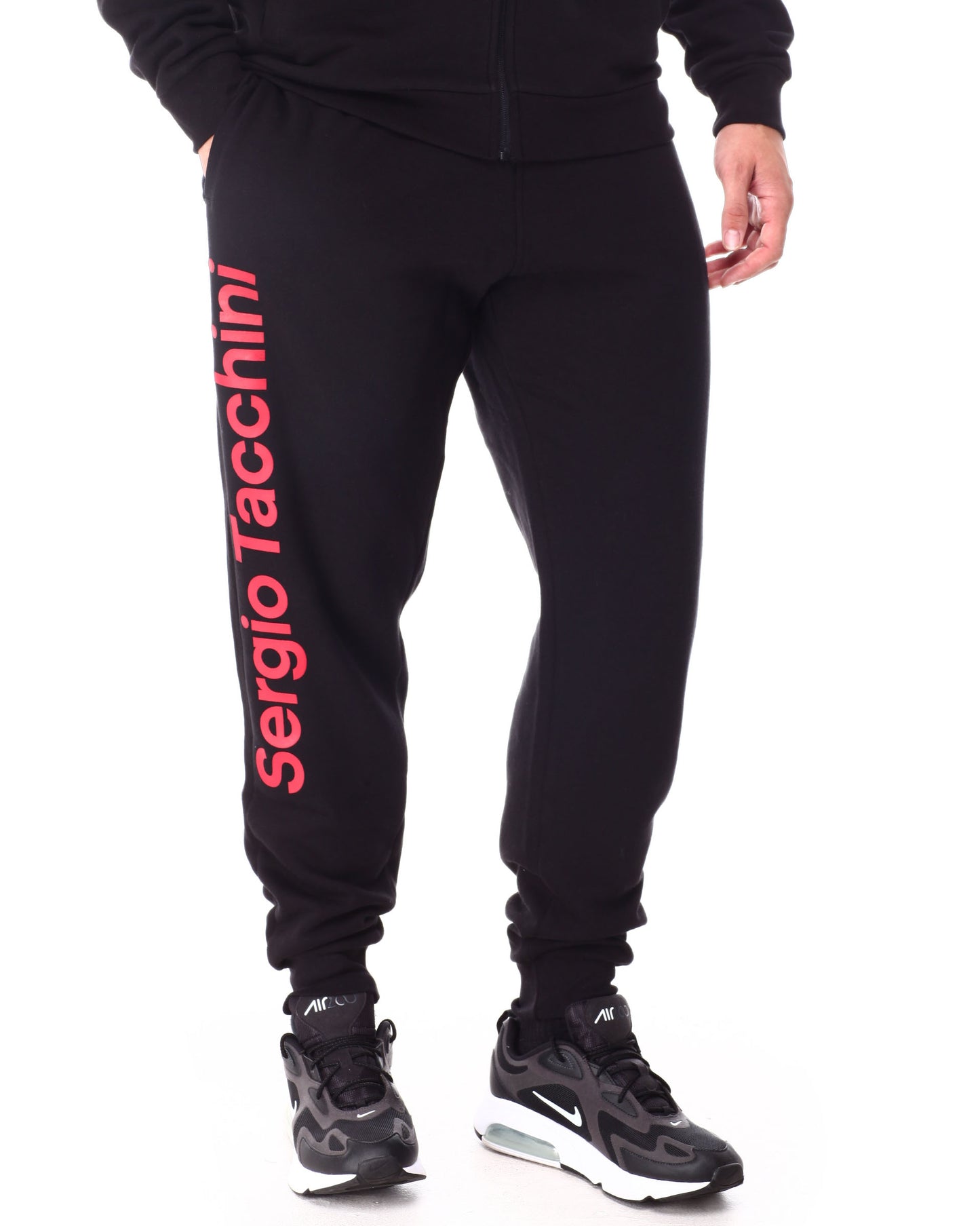 SERGIO TACCHINI BLACK/TANGO RED SWEATPANTS