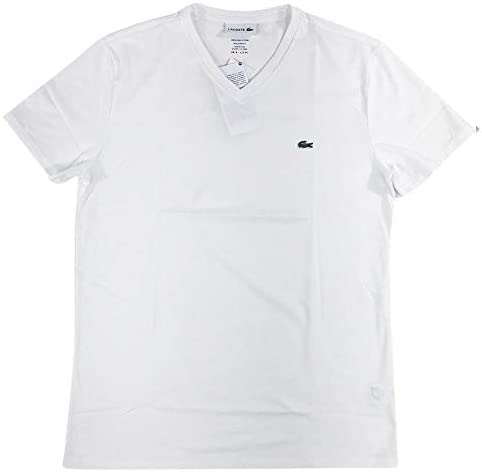 Lacoste Mens Short Sleeve V-Neck Pima Cotton Jersey T-Shirt