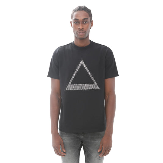 NOVELTY TEE "CRYSTALS TRIANGLE" IN BLACK 323A1-TT32A