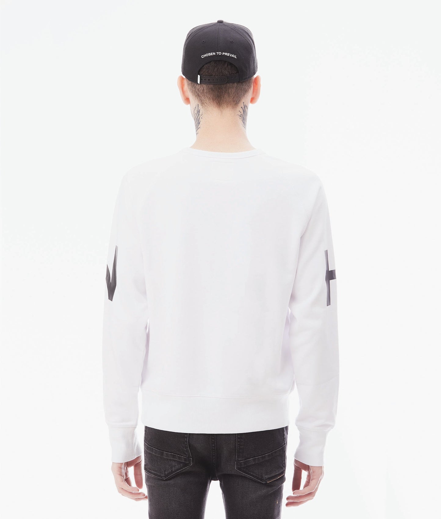SUDADERA DE CUELLO REDONDO EN BLANCO
