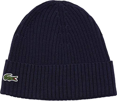 Lacoste Men's Small Croc Ribbed Knit Beanie