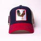 GOLD STAR HAT - NEW ROOSTER 3 TONE TRUCKER HAT RED/NAVY/BEIGE