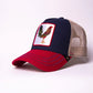 GOLD STAR HAT - NEW ROOSTER 3 TONE TRUCKER HAT RED/NAVY/BEIGE