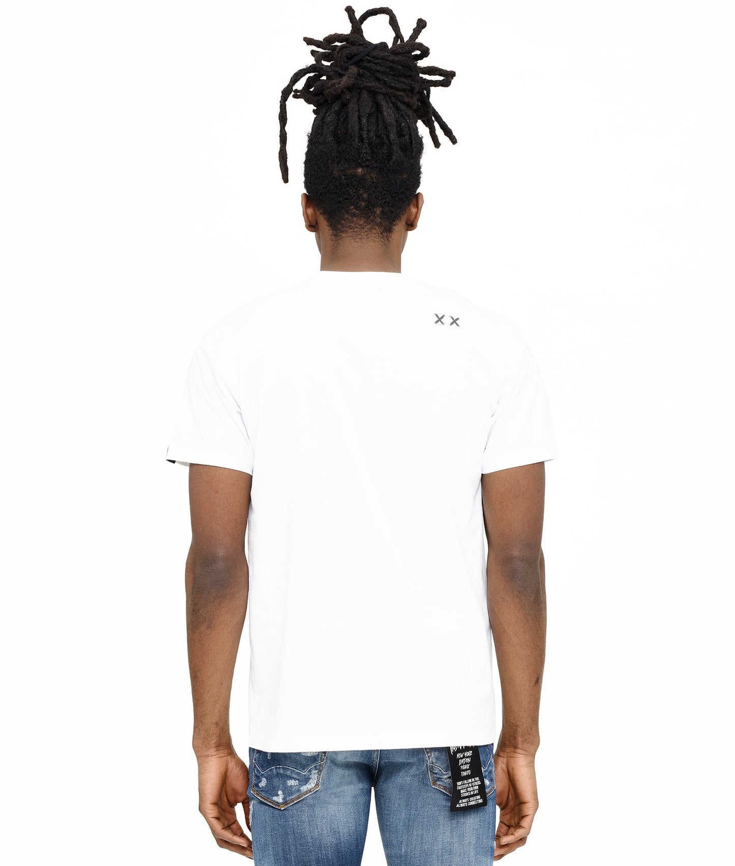 S/S CREW T "BARBED WIRE SHIMUCHAN" IN WHITE