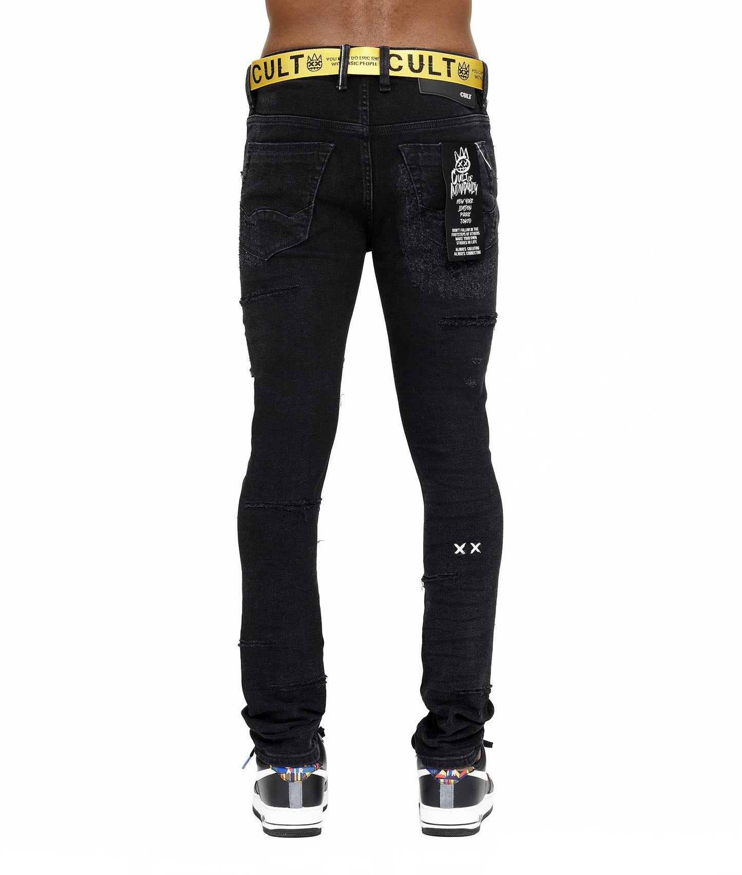 PUNK SUPER SKINNY STRETCH BELTED IN GRUNDGE