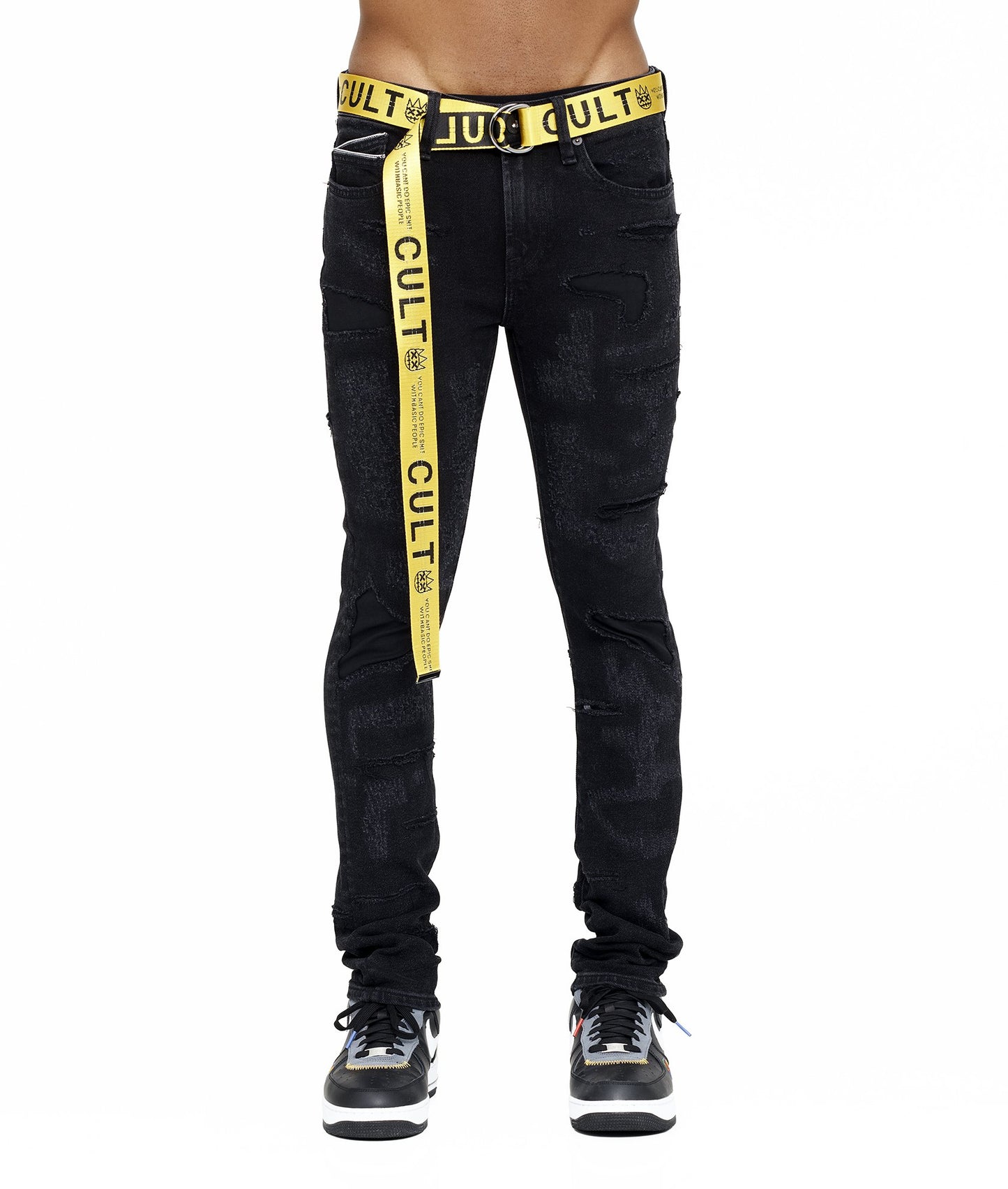 PUNK SUPER SKINNY STRETCH BELTED IN GRUNDGE