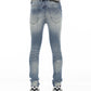 PUNK SUPER SKINNY STRETCH W/ WHITE BELT IN BASIL