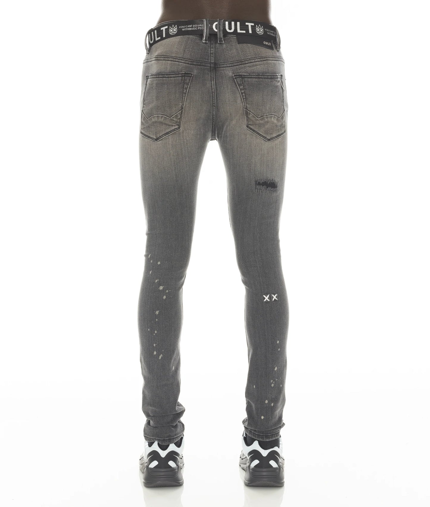 PUNK SUPER SKINNY STRETCH W/ WHITE BELT IN CANTEEN