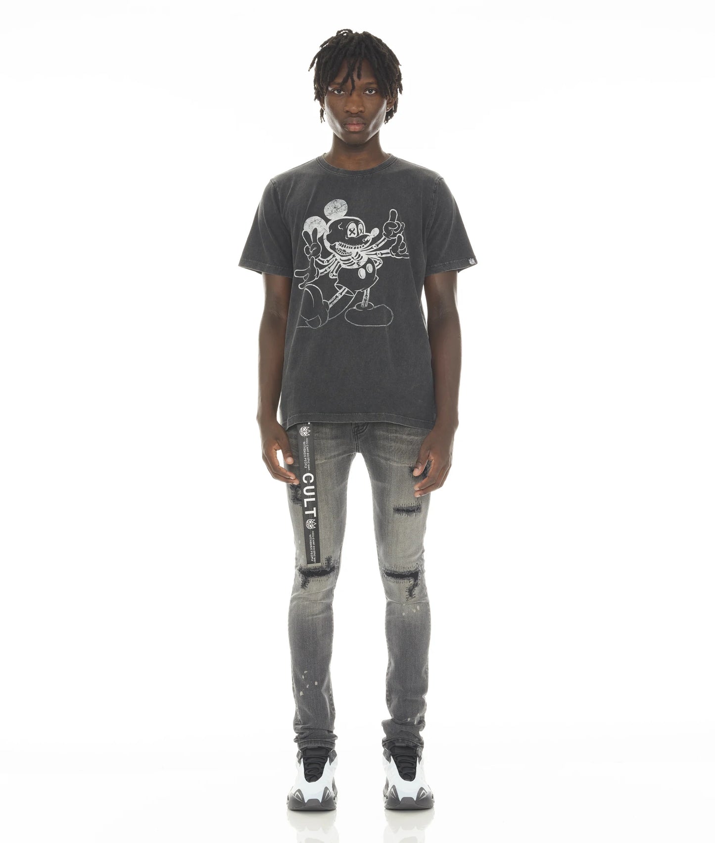 PUNK SUPER SKINNY STRETCH W/ WHITE BELT IN CANTEEN