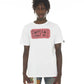 CAMISETA MANGA CORTA CUELLO REDONDO "ADMIT ONE" EN BLANCO 