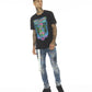 SHORT SLEEVE CREW NECK TEE "SEE, HEAR, SPEAK" IN BLACK