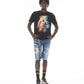 SHORT SLEEVE CREW NECK TEE"BEAR CYBORG" IN BLACK