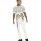 PUNK SUPER SKINNY STRETCH /w CINTURÓN EN GRUNDGE BLANCO 