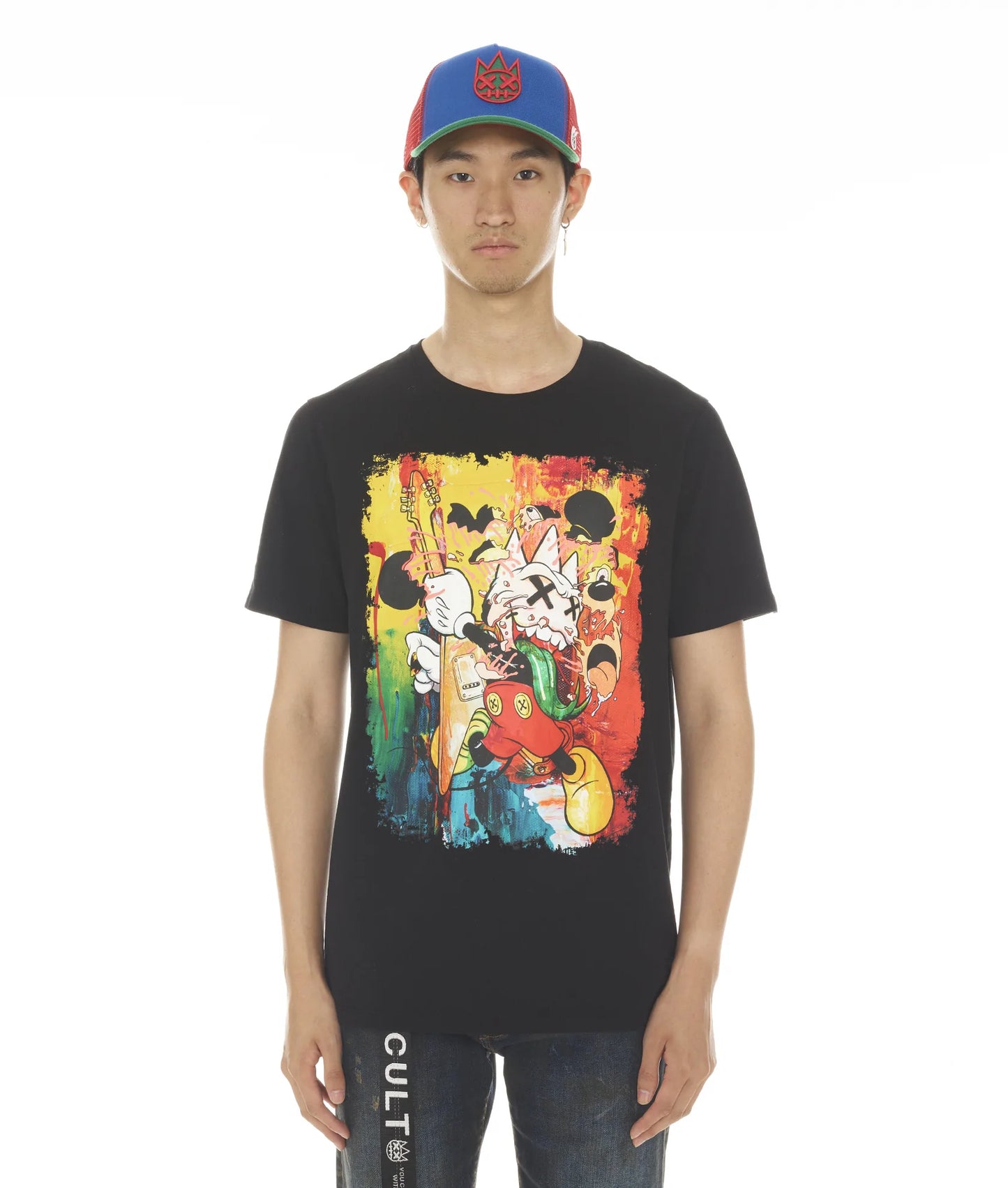 CAMISETA MANGA CORTA CUELLO REDONDO "JAM" EN NEGRO 