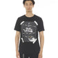 CAMISETA DE MANGA CORTA CON CUELLO REDONDO "GET OUT" EN NEGRO 
