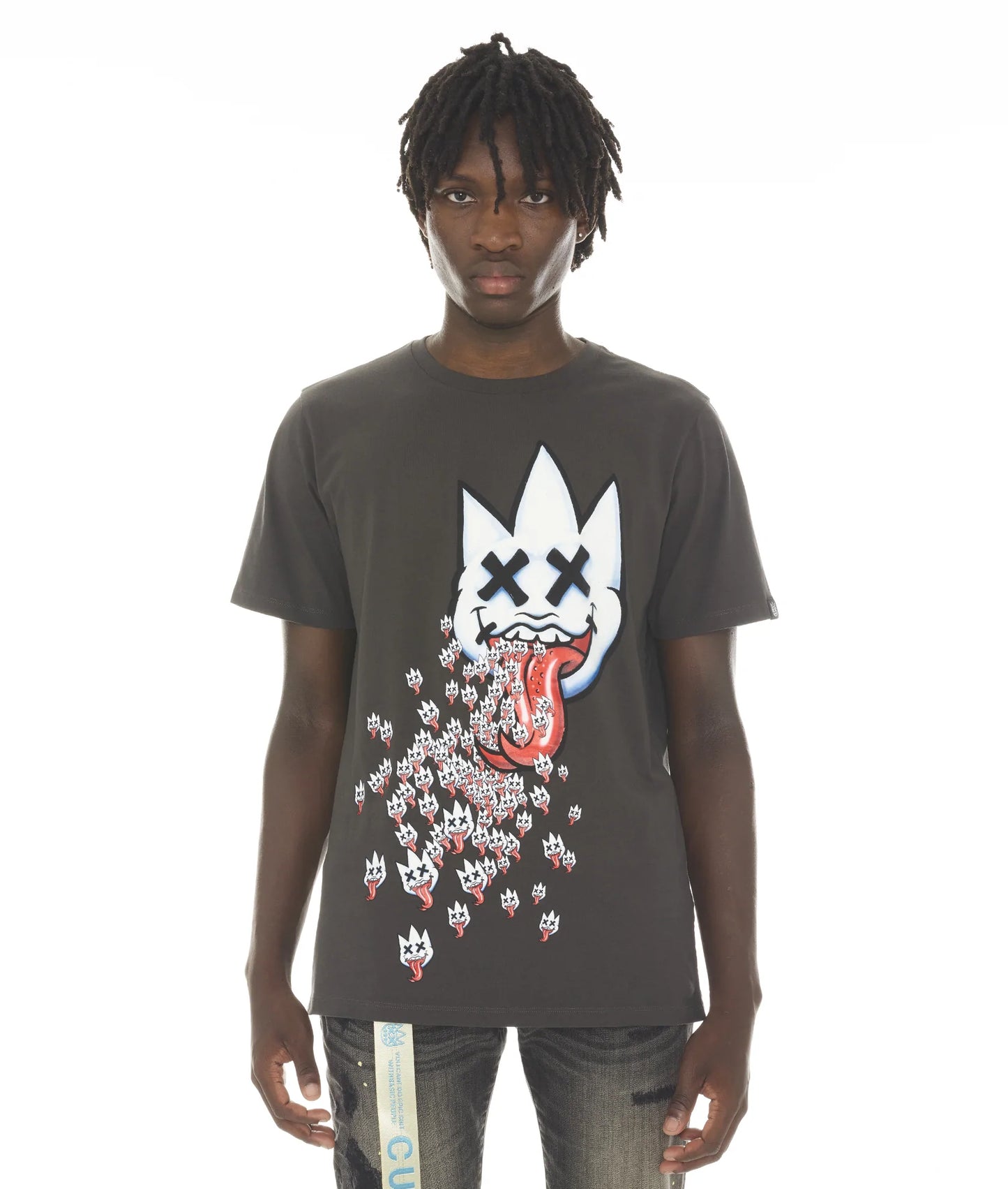 SHORT SLEEVE CREW NECK TEE "MINIONS 2" IN VINTAGE CHARCOAL