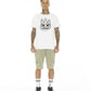 T-SHIRT BRUSHED SHIMUCHAN LOGO SHORT SLEEVE CREW NECK TEE IN WHITE