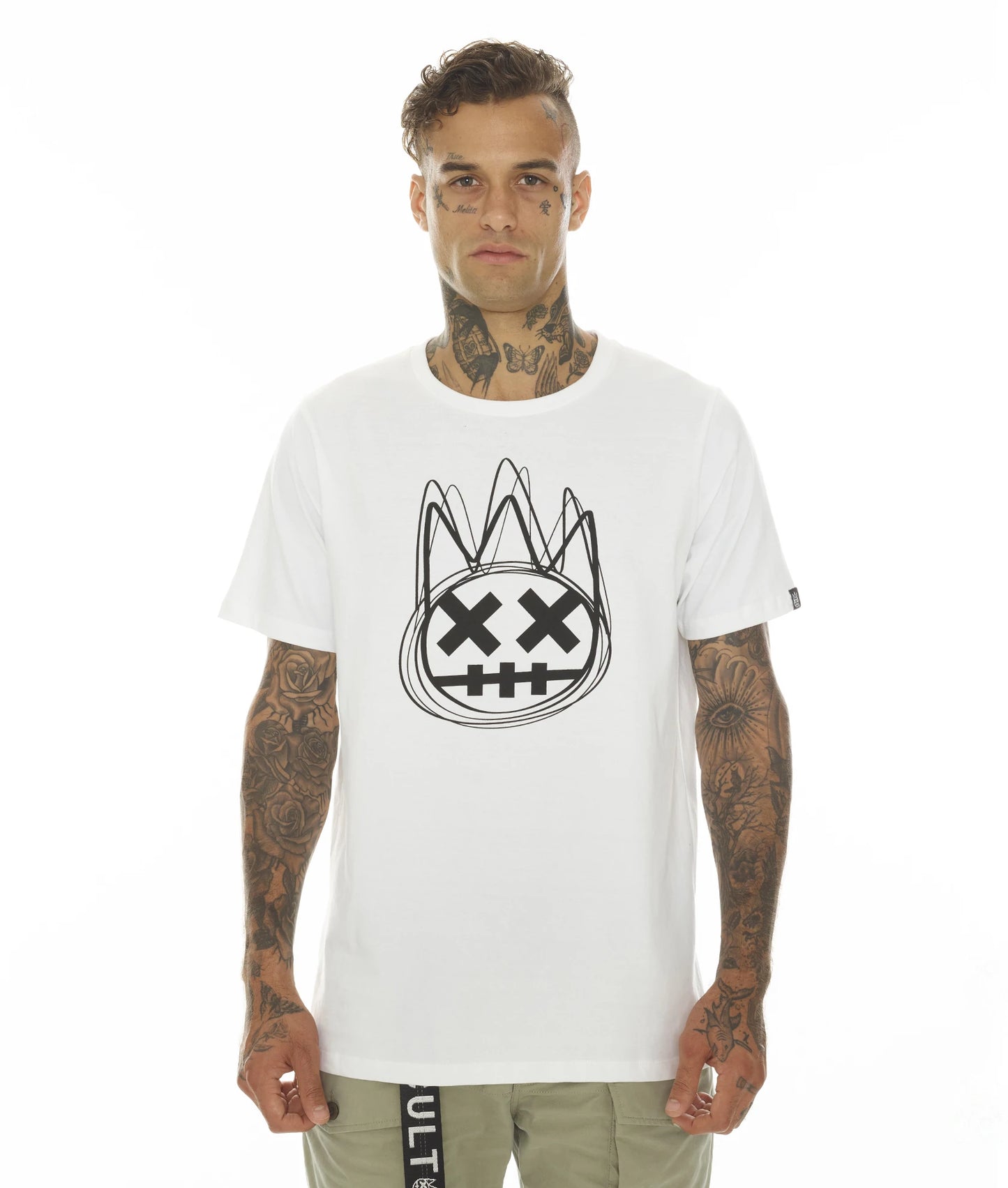 T-SHIRT BRUSHED SHIMUCHAN LOGO SHORT SLEEVE CREW NECK TEE IN WHITE