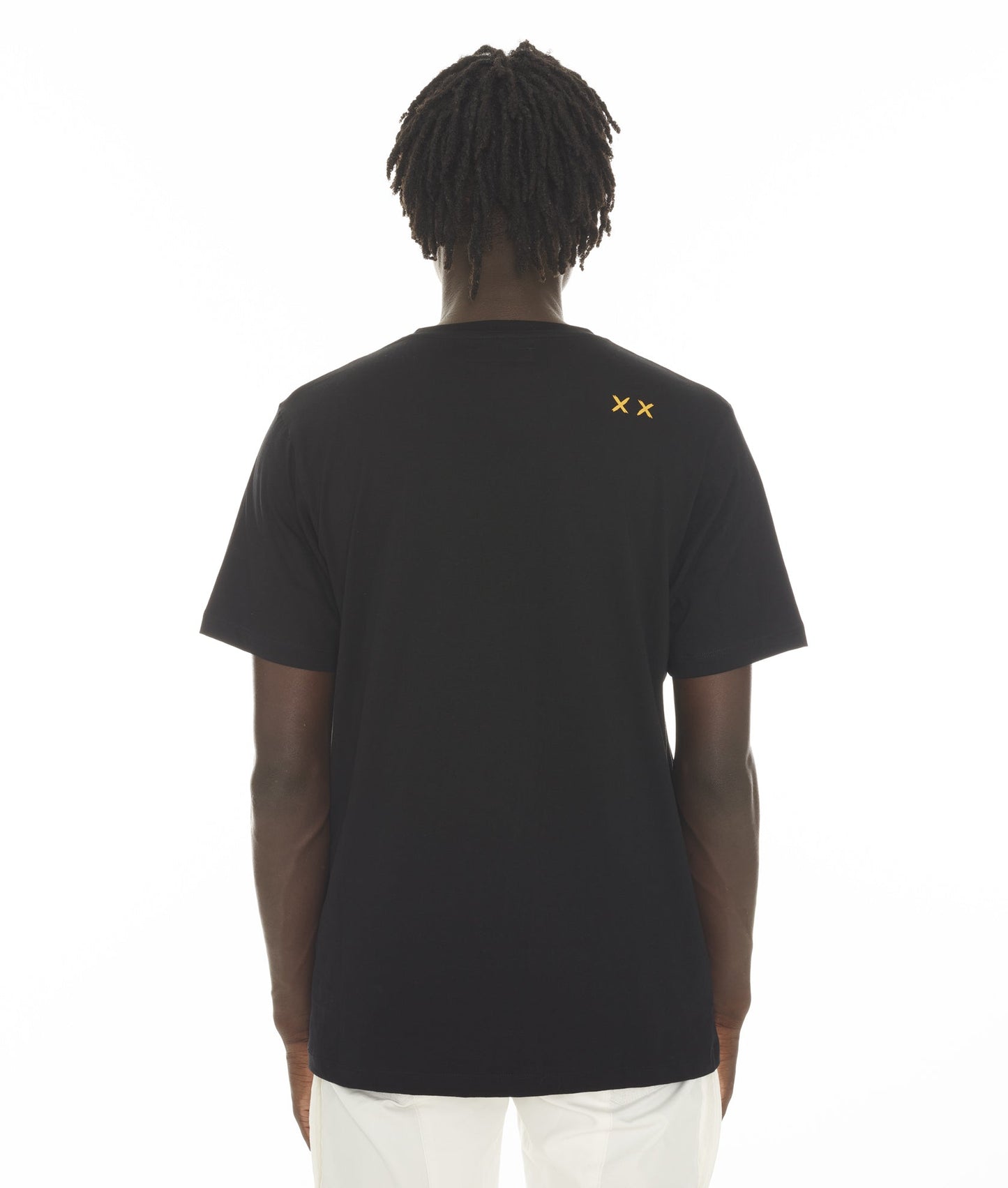 BRUSHED SHIMUCHAN LOGO SHORT SLEEVE CREW NECK TEE IN BLACK