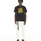 BRUSHED SHIMUCHAN LOGO SHORT SLEEVE CREW NECK TEE IN BLACK